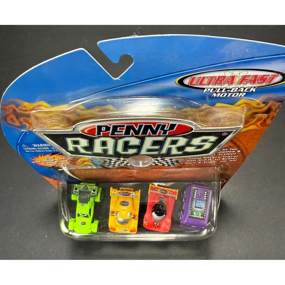 Penny Racers Vortexers‎ Toy Cars Kids Unisex OS Multicolor Pull-Back 4-Pack 2002